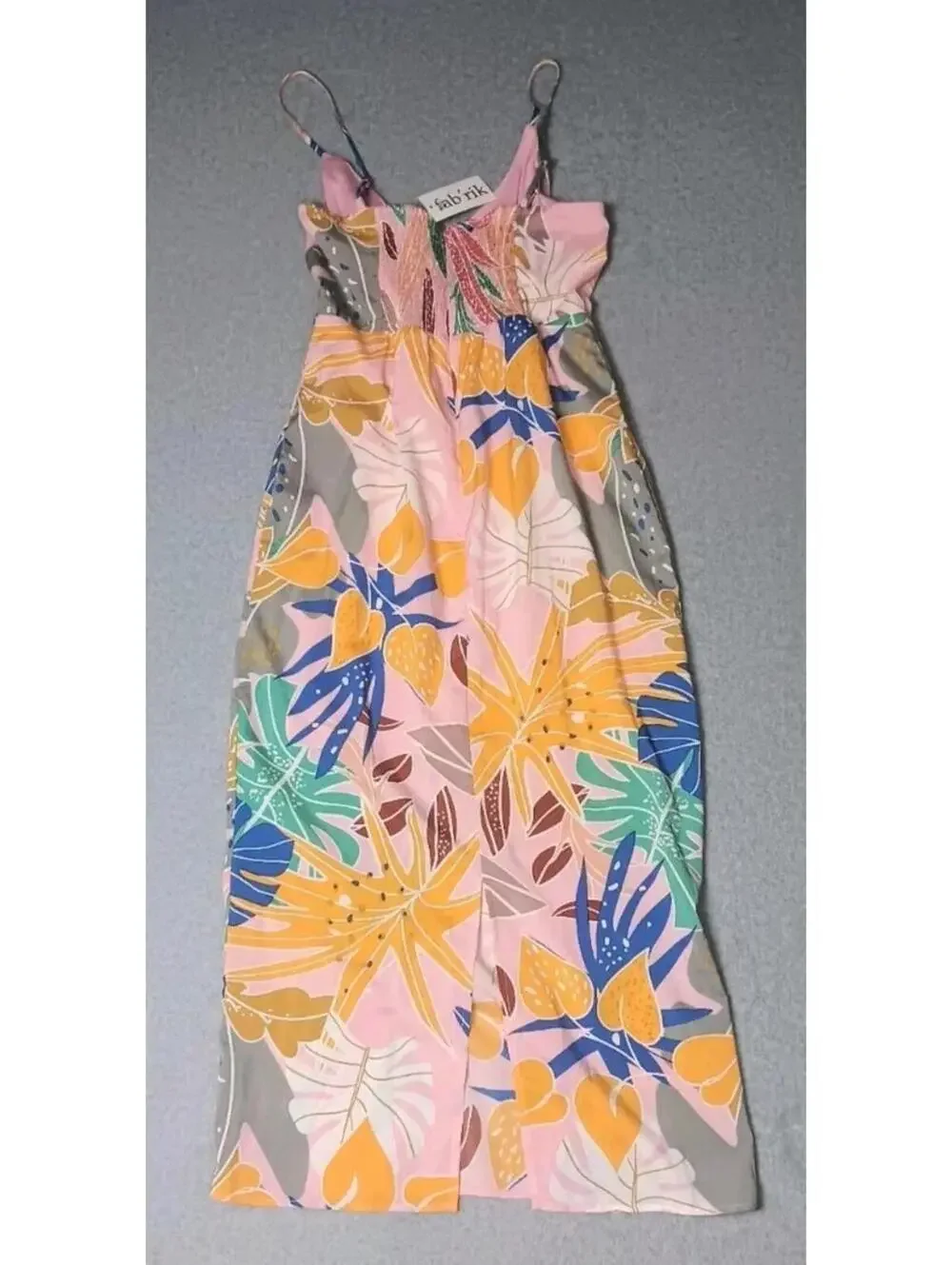 NWT! Fab'rik Reese Fitted Palm Print Midi Dress Womens Size Small Multicolor... - Picture 8 of 14